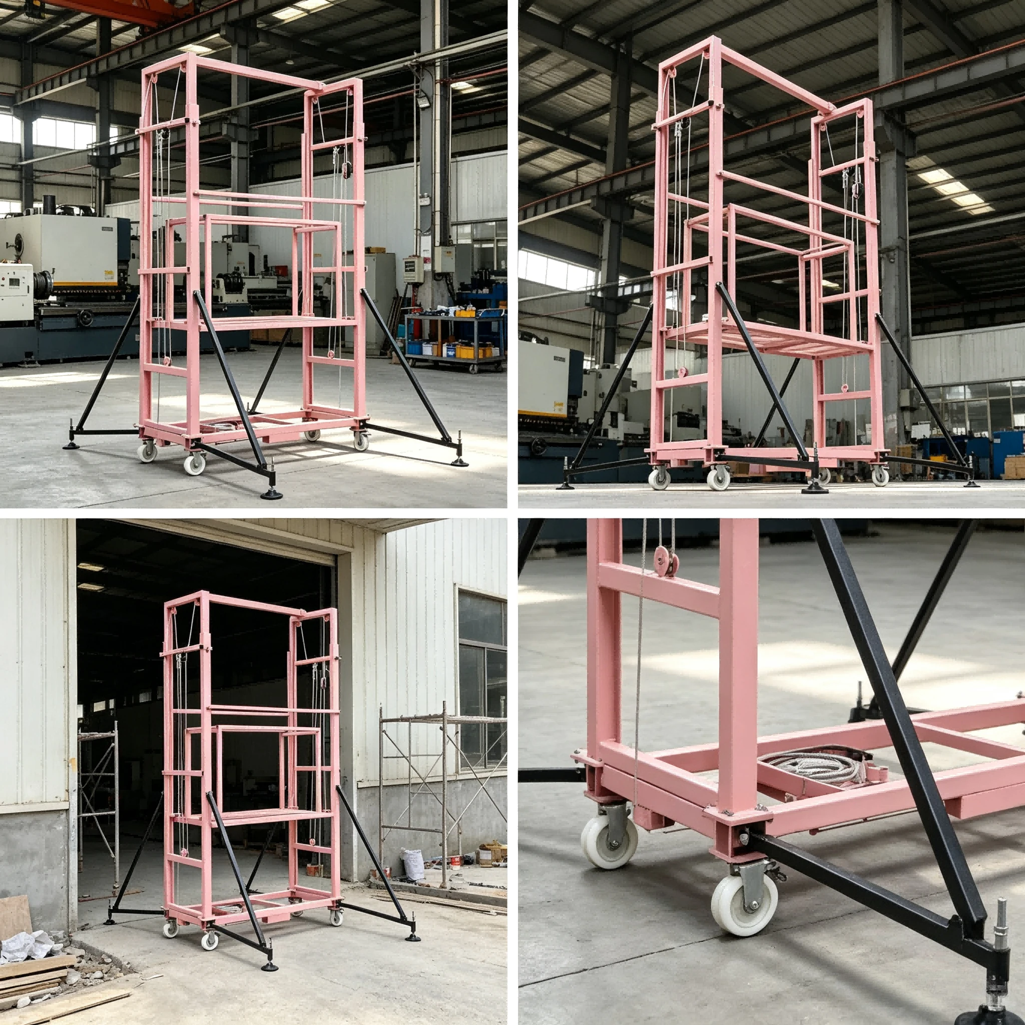 FOB Price Custom Foldable Mobile Electric Scaffold Lift Platform 300kg Loading Construction Decoration High Altitude Maintenance