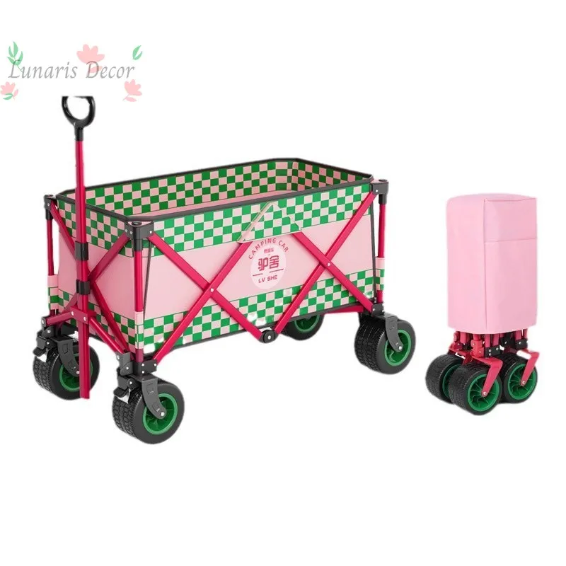 Outdoor camping cart oversized camper cart trailer foldable trolley picnic cart