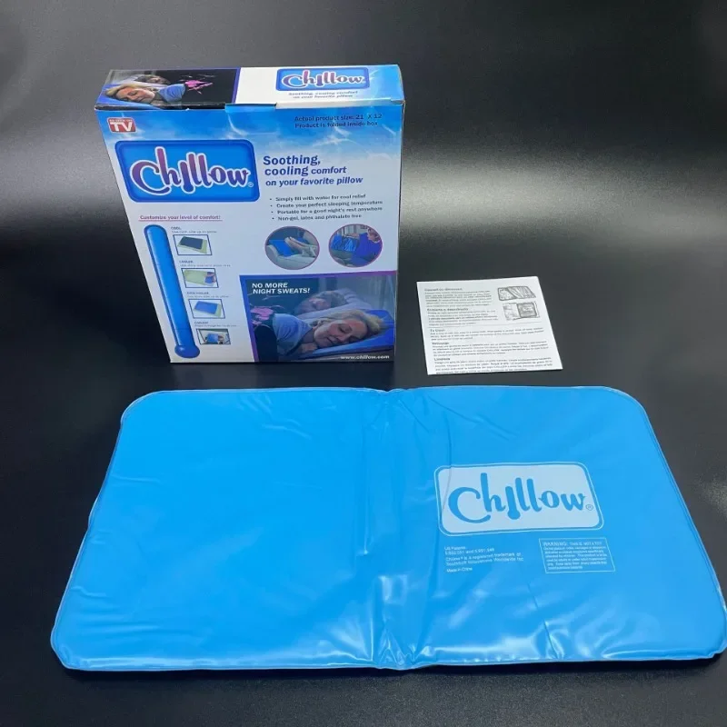 Comfortable Summer Ice Cold Pillow Cool Therapy Relax Muscle Help Sleeping Pad Mat Travel Pillows Neck Water Blue