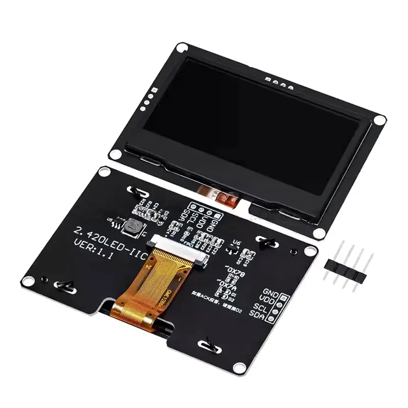 A13E-For Arduino UNO R3 Compatible 2.42 Inch OLED Display Module 128X64 LCD HD Screen Module SSD1309 4 Pin IIC Serial Interface