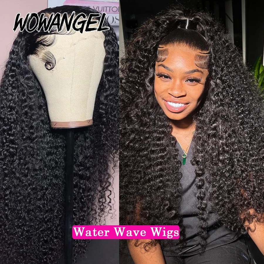 Wow Angel 250% HD parrucca del merletto 13x6 parrucche dell'onda dell'acqua dei capelli umani 13x4 Full Frontal Lace Melt Skins parrucche ricci Pre pizzicate per le donne