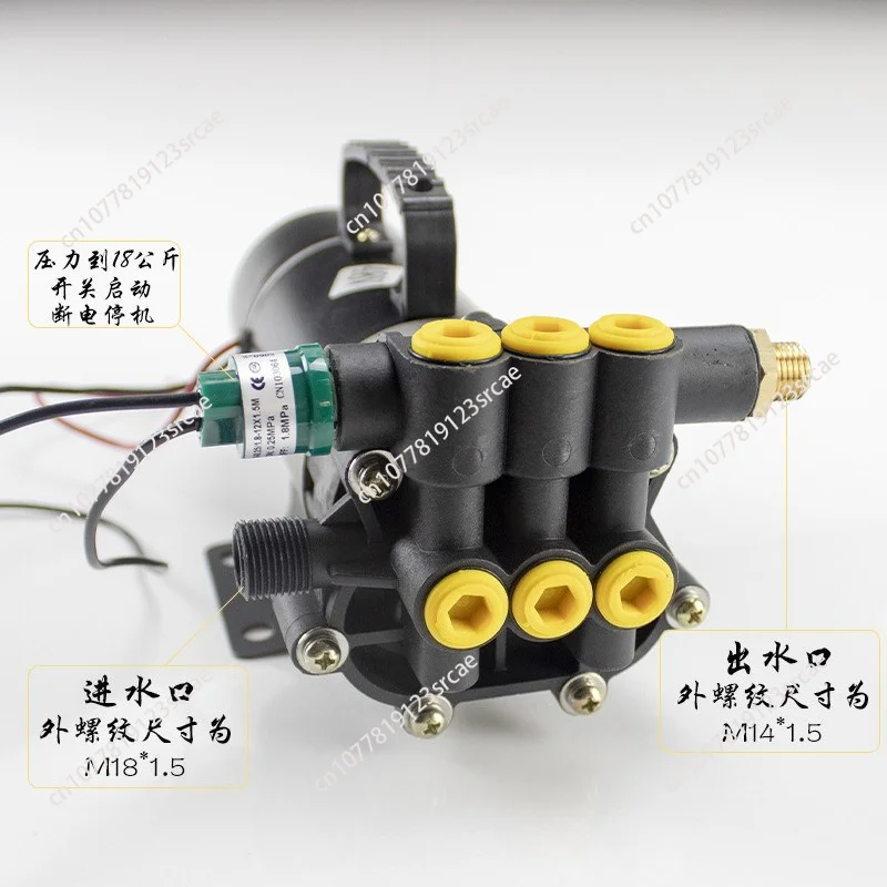 12V 48V 60V 120W Pesticide High Pressure High Power Pump Three-cylinder Pump Portable Type DC Electric Pesticide Pump