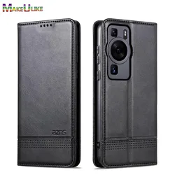 Magnetic Flip Case for Huawei P60 Pro Case Leather Shockproof Wallet Case for Huawei Pura 70 Ultra P60 P50 P40 Pro Plus Cover