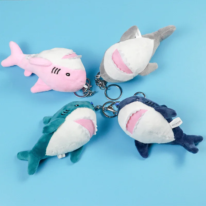 

Cute Simulation Shark Plush Keychain Bag Hanging Small Ai Shark Hanging Plush Toys Luggage Hanging Children's Toys