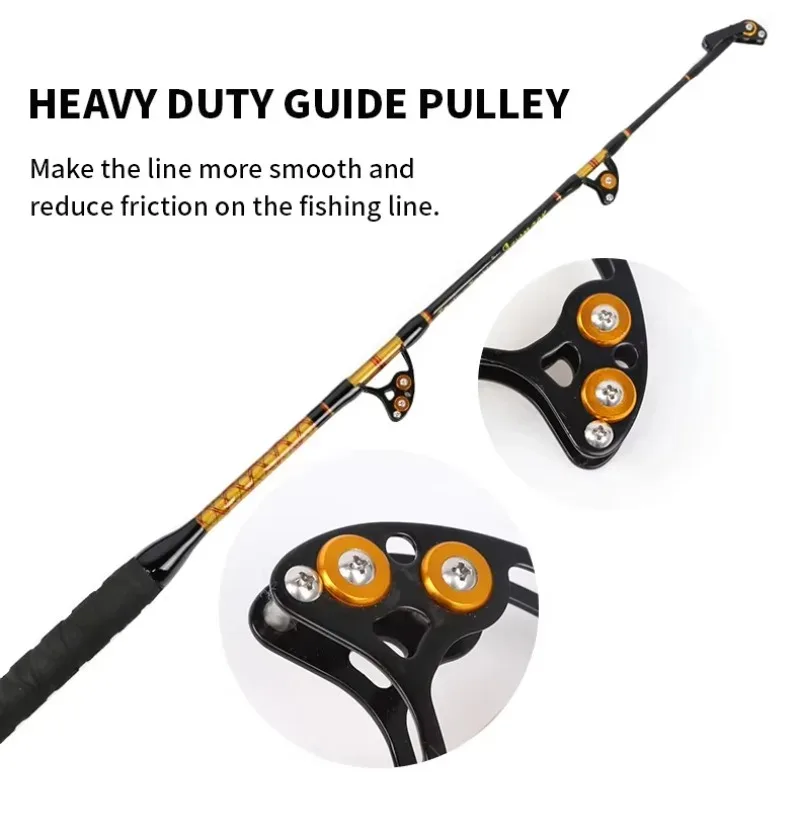 

130 pounds, 200 pounds curved straight fiberglass fishing rod for deep sea tuna fishing