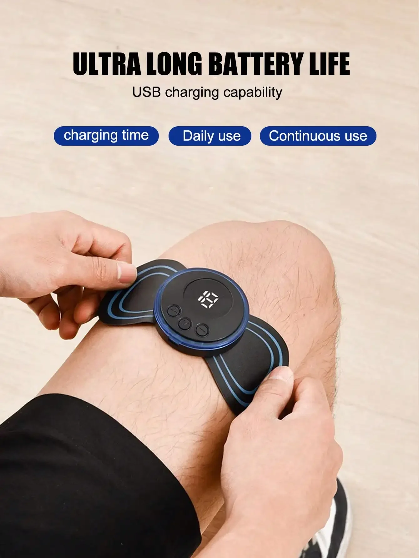 Massager Patch,Multi Functional Meridian Massager With Cervical Pulse Electrotherapy Instrument Gel Patch For Pain Relief Cake