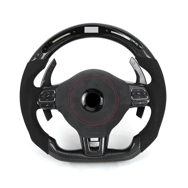 

GTI Half Alcantara Carbon Shifter Paddle LED Steering Wheel for Volkswagen VW Golf MK6 MK7 MK7.5 5 GTI R Jetta Passat CC Tiguan