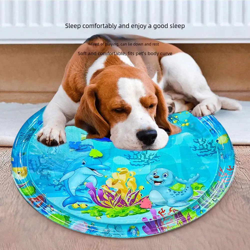 Thickened Water Sensor Play Mat for Small Medium-sized Cats Dogs Interactive Water Sensory Playmat Summer Cool Comfort Pet Mats