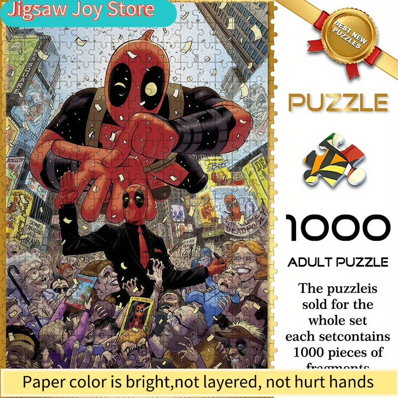

of Marvel-Themed Seamless Puzzles Z10.18-29, Featuring a Popular Deadpool Scene - Durable Thick Puzzle, Perfect for Adult Brai