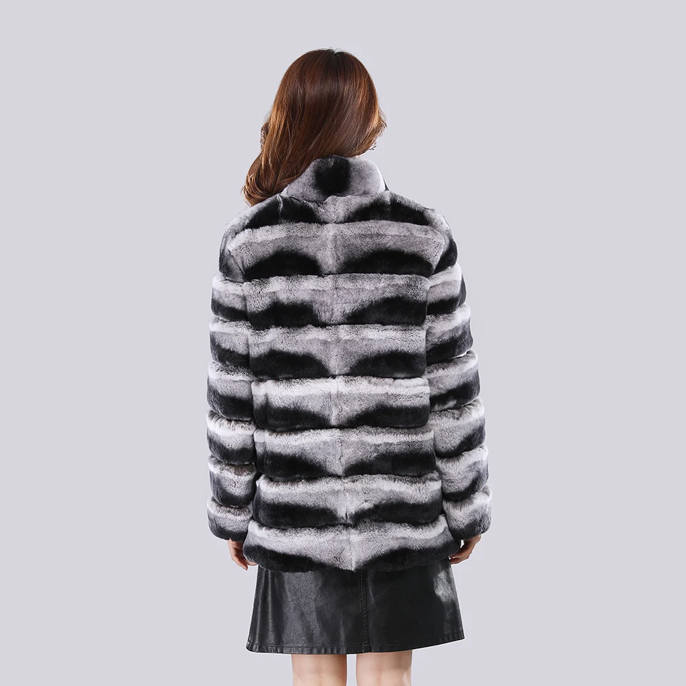 Hot Sale Winter Women Real Rex Rabbit Fur Coat Natural Warm Rabbit Fur Jacket Lady Fashion 100% Genuine Real Rabbit Outerwear