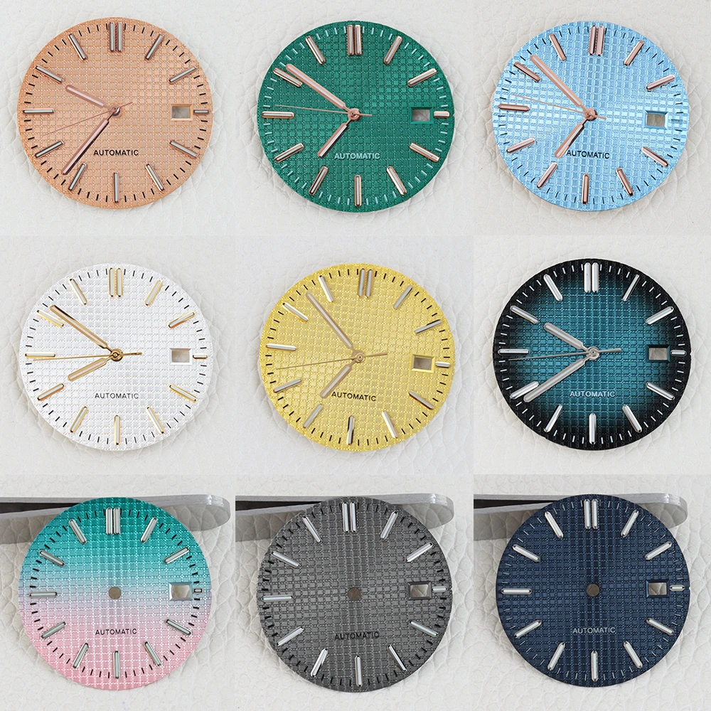31.8mm Dial NH35 Green Luminous Watch Face Hands Suitable for Royal Oak NH35 NH36 Movement NH35 Case Watch Mod Accessories
