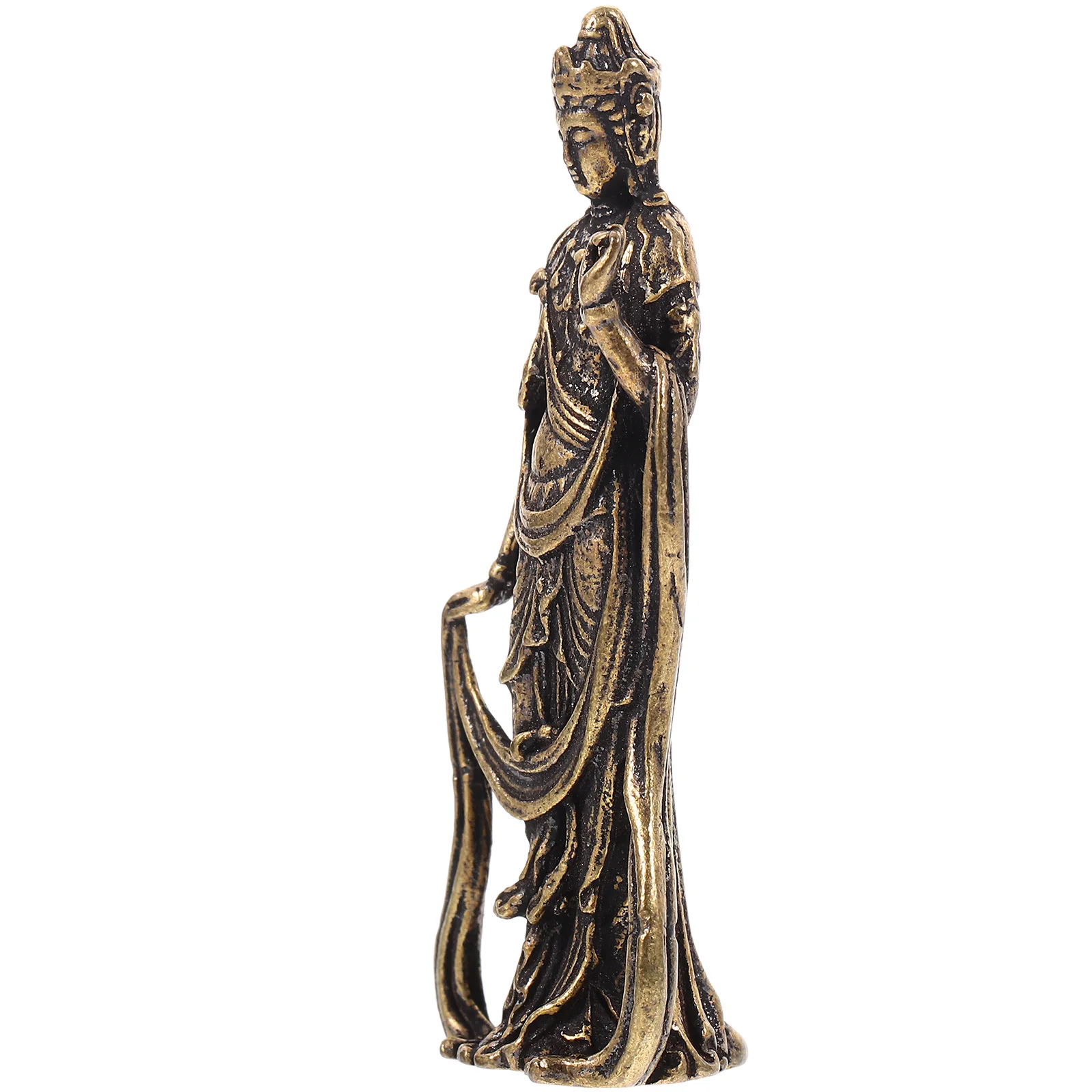 

Exquisite Bodhisattva Statue Mini Brass Craft Desktop Decoration Decor For Home Supplies Bodhisattva Brass Figurine