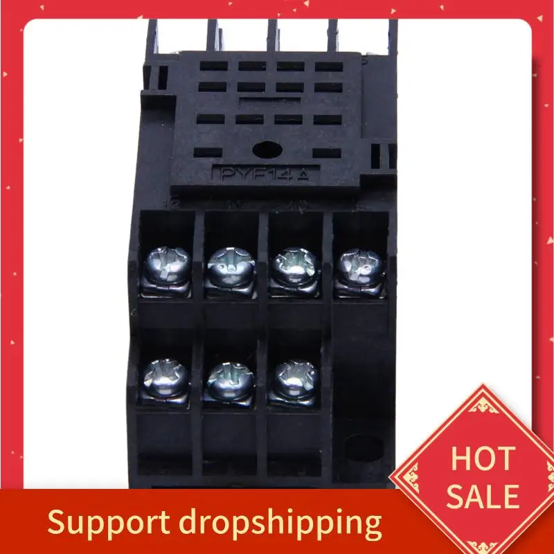 

B44C 20PCS PYF14A DIN Rail Power Relay Socket Base 14 Pin For MY4NJ HH54P MY4