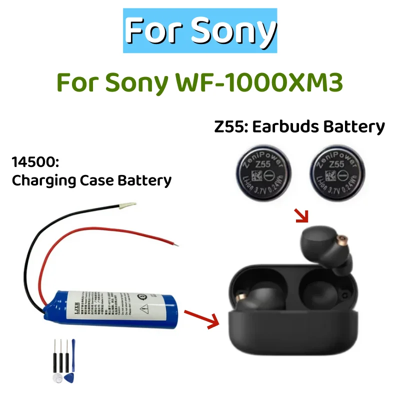 バッテリーZeniPower-Z55 for Sony WF-1000XM3 WF-SP900 WF-SP700N WF