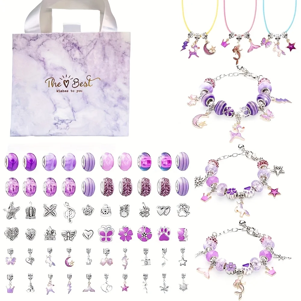 

Purple Dreamy Lavender Glass Bead Making Kit Craft Set, Jewelry Making Supplies, Keychain Pendant, Fashion Gifts