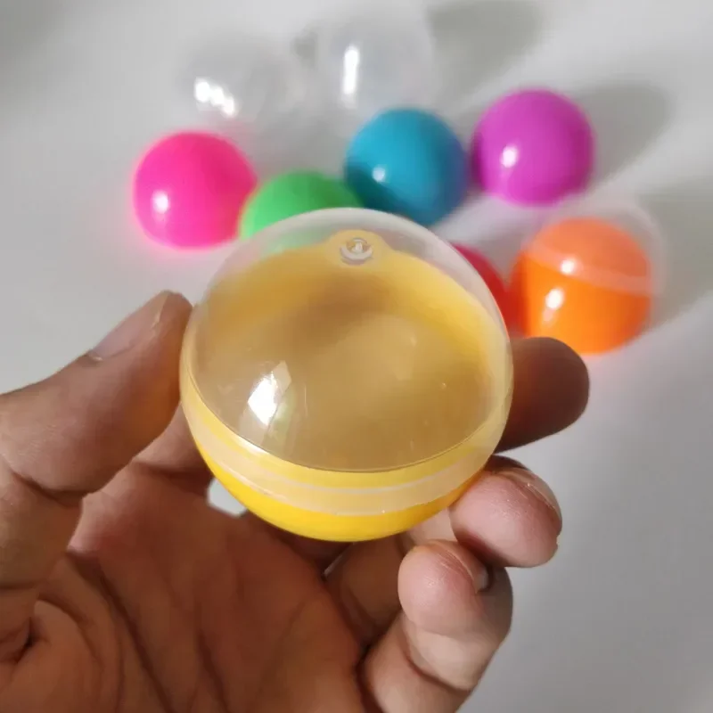 100 Pz/lotto 50mm Mezza Trasparente Mezza Solido Arcobaleno Colorato Capsula di Plastica Giocattolo Gachapon Uovo per la Distribuzione Vuoto Giocattoli di Plastica palla