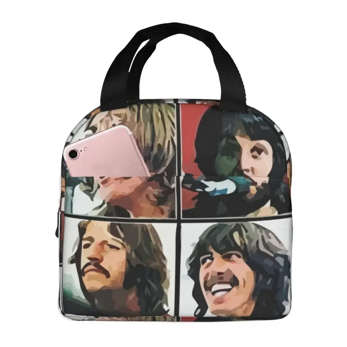 

Сумка для обеда для мужчин и женщин The Beatle Memebers Art, термосумки-холодильники, портативные сумки для пикника, путешествий, Оксфорд, ланч-бокс, сумки для хранения еды