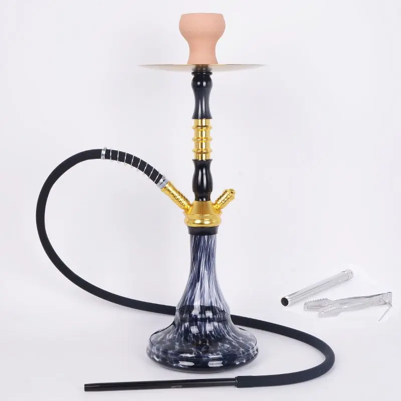 New Single Tube Double Pipe Aluminum Alloy Hookah Kit KTV High-grade Shisha full set Nargile Complete Chichas Hoka For Smokeing