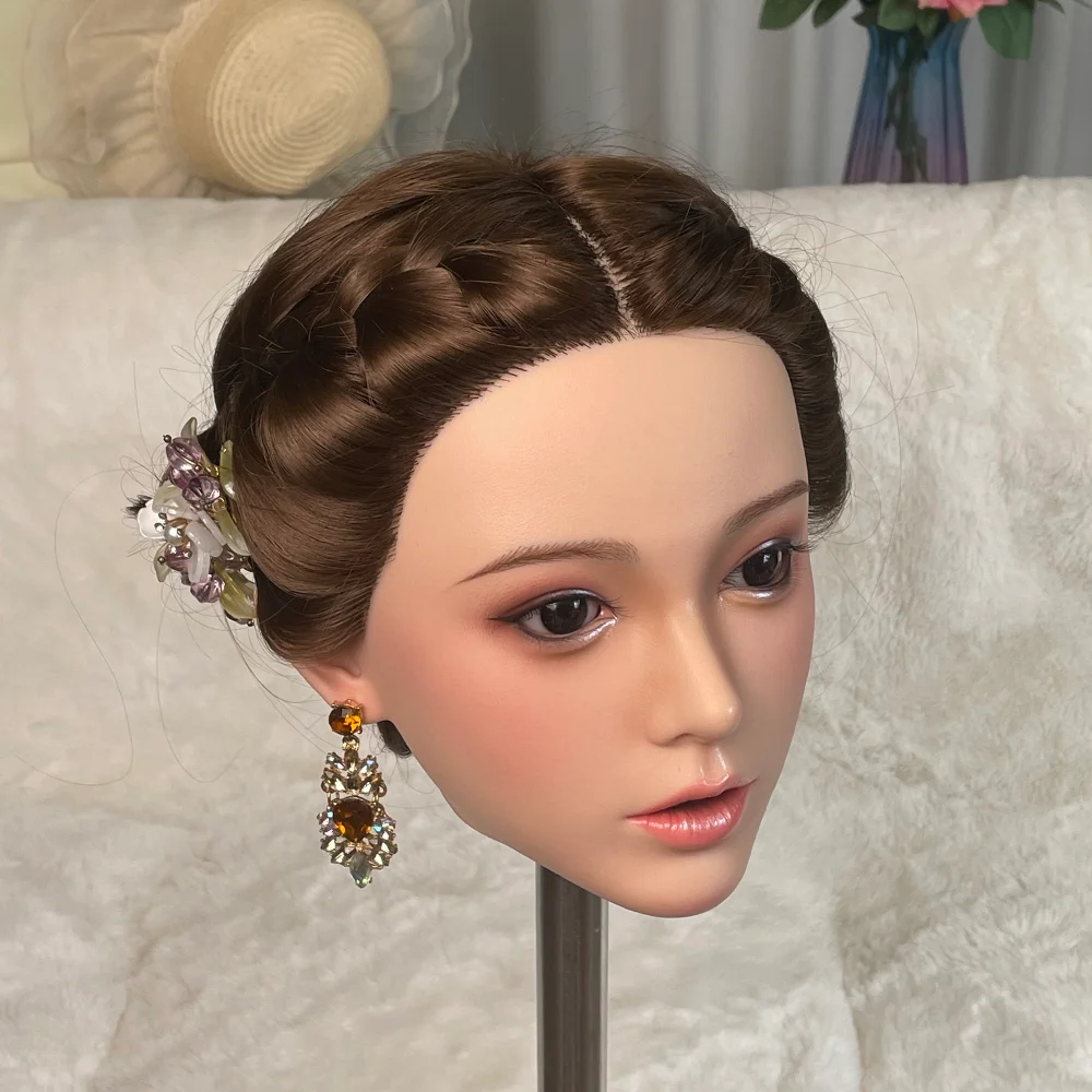 نموذج رأس أنثى جديد، مصمم لمصففي الشعر، يمنح لإنشاء تسريحات الشعر والمجموعات الذاتية، مصنوع من السيليكون، أنيق