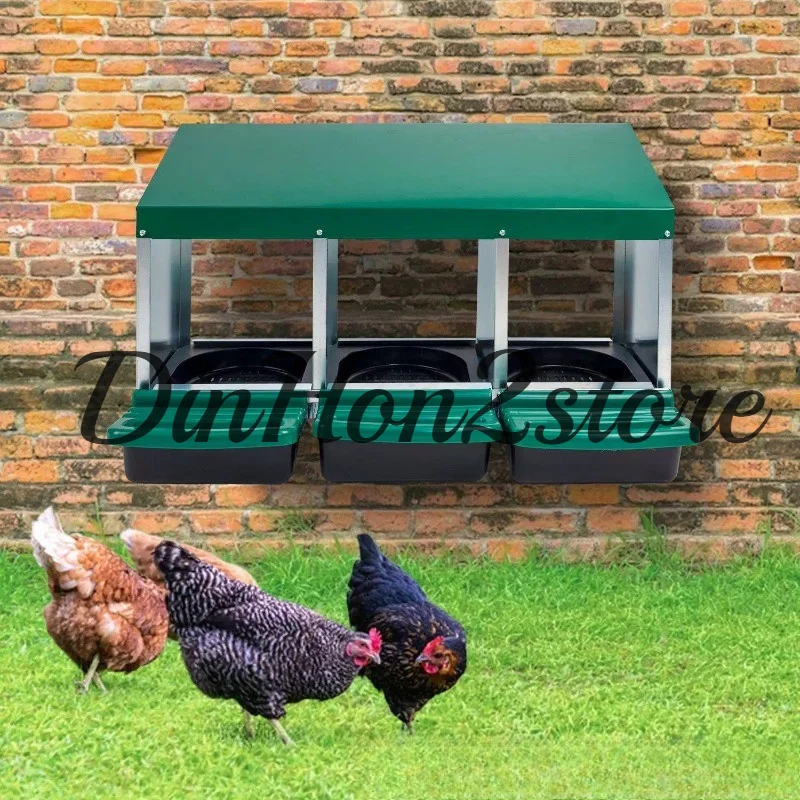 Egg-laying galvanized nesting boxes for chickens