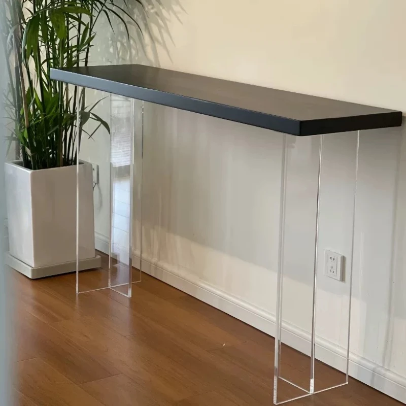 

Nordic Simple Wall-mounted Solid Wood Bar Table Modern Minimalist Floating Acrylic Desk Living Room Home Furniture Zwevend FYFD