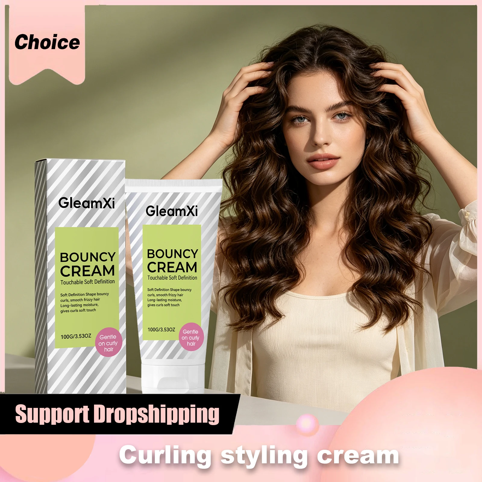 Coconut Oil Curl Defining Cream Strong Hold Moisturizing Nourishing Curls Frizz-Free Waves Control Frizz Curls Care Styling Kit