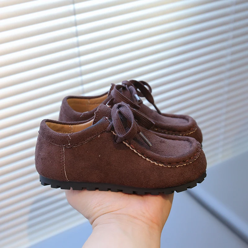 2026 Retro Kinder-Freizeitschuhe mit breiter runder Zehenpartie, weicher Sohle und Kunstleder für den Frühherbst – Allround-Schuhe für Jungen und Mädchen aus Wildleder – Detail 5