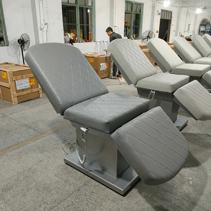Stainless Steel Base Salon Lash Bed Modern Leather Beauty Table 3/4 Motors Massage Bed Sales