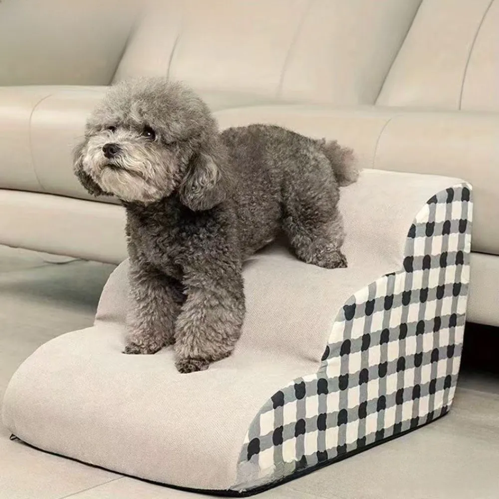 

New 1-3 Steps Pet Safety Ramp Washable Detachable Pet Staircase Memory Foam Rebound Anti-slip Dog Slope Ladder Bed