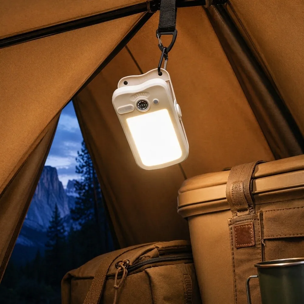 Digital Display Solar Camping Clip Light Waterproof Long-Lasting Lighting Portable Camping Light Rechargeable