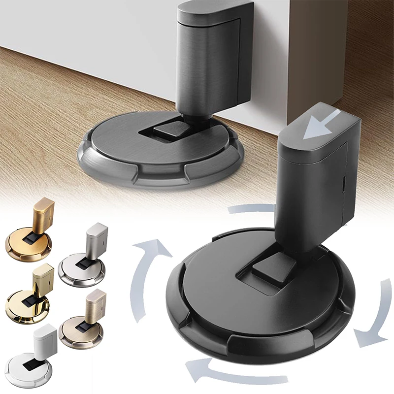 Magnetic Door Stopper Mechanical Floor Door Stopper Punch-Free Mechanical Silent Floor Door Stop Adjustable No Drilling