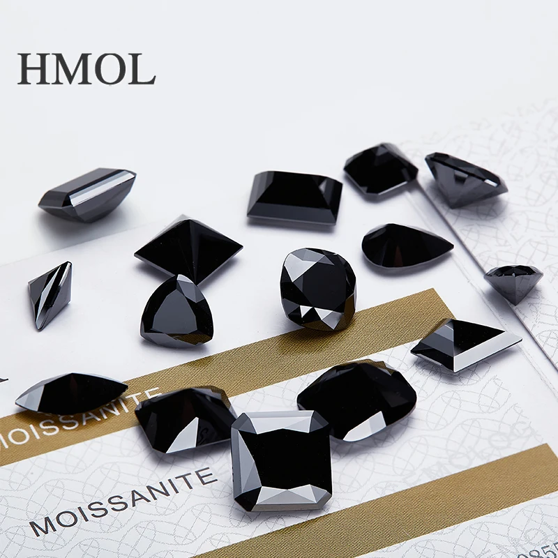 Moissanite HMOL Black Marquise Asscher Radiant Emerald Kite Cushion Princess Heart Oval Pear Triangle Trillion Brilliant Cut