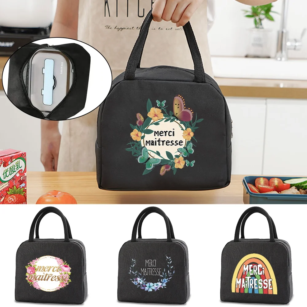 Bolsa de almuerzo aislada para mujeres y niños, bolsa térmica portátil, fiambrera de trabajo, paquete de hielo, comida, Picnic, Maitresse