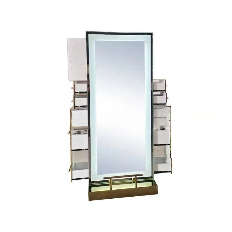 

Light full body mirror blond hair, mirror, stainless steel mirror table