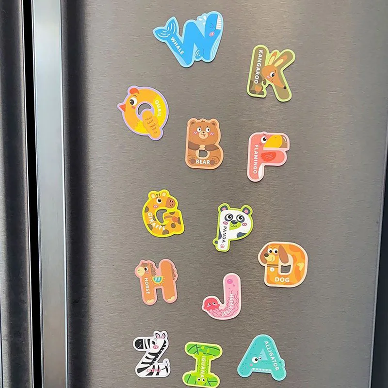 Duże Litery Magnetyczne Układanki Poznawcze Magnesy Lodówka Śliczne Zwierzęta Morskie Alfabet Zabawki Lodówka Duże Litery ABC Dziecko Dzieci