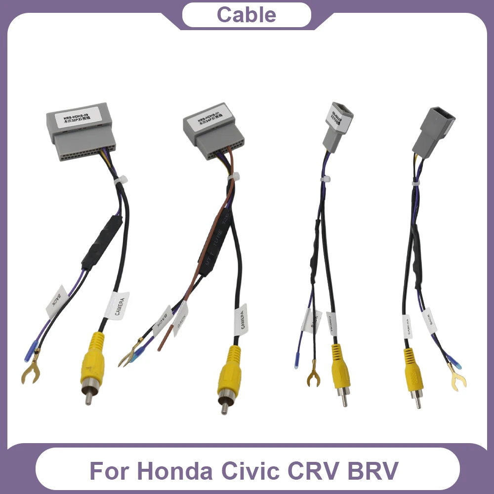 Car Rear View Reverse Camera Retention Wiring Harness Adapter Cable For Honda Civic CRV BRV