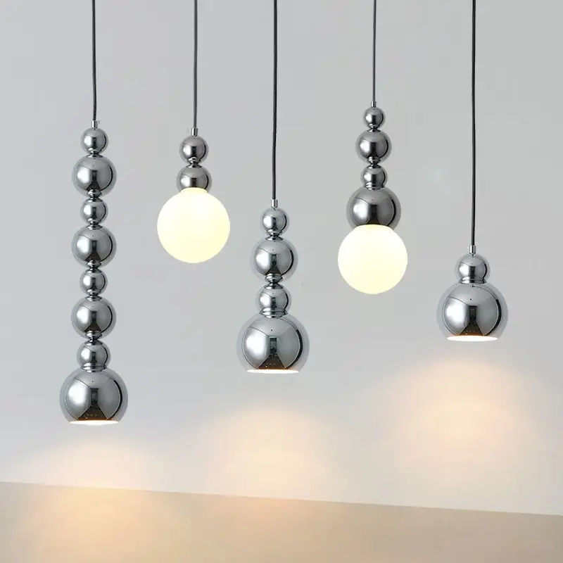 

AiPaiTe Modern Nordic Simple Led Pendant Lights Bauhaus Gourd Small Chandelier for Bedside Bedroom Dining room bar coffee