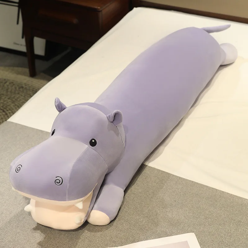 Cute Animal Hippo Long Pillow Plush Toy Hippo Doll Children's Sleeping Leg Puppet Doll Simulation Stuffed Doll Kawaii Toy Gifts