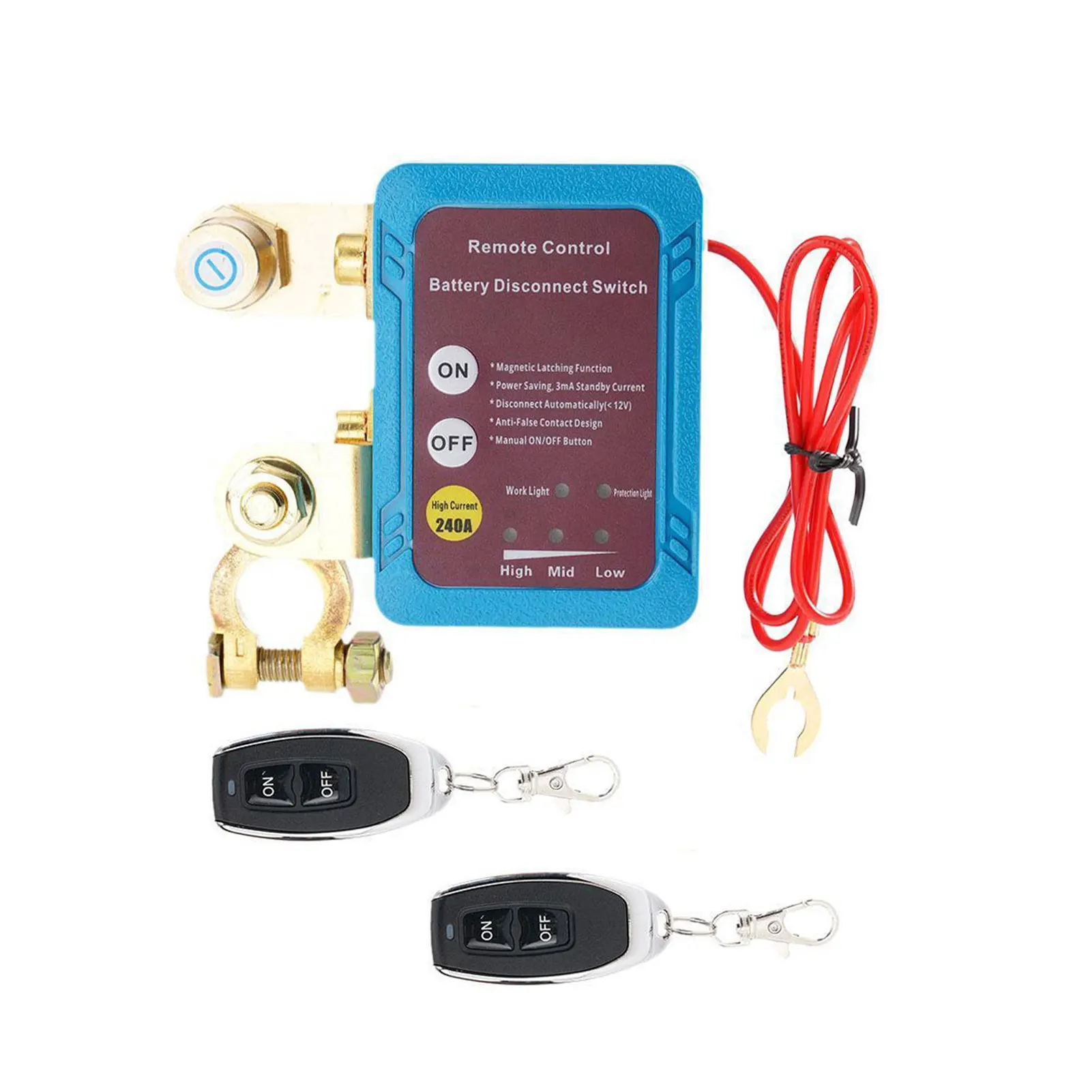 Wireless Remote Car Battery Disconnect Relay Master Kill Cut-off Switch Isolator Disconnect Switch