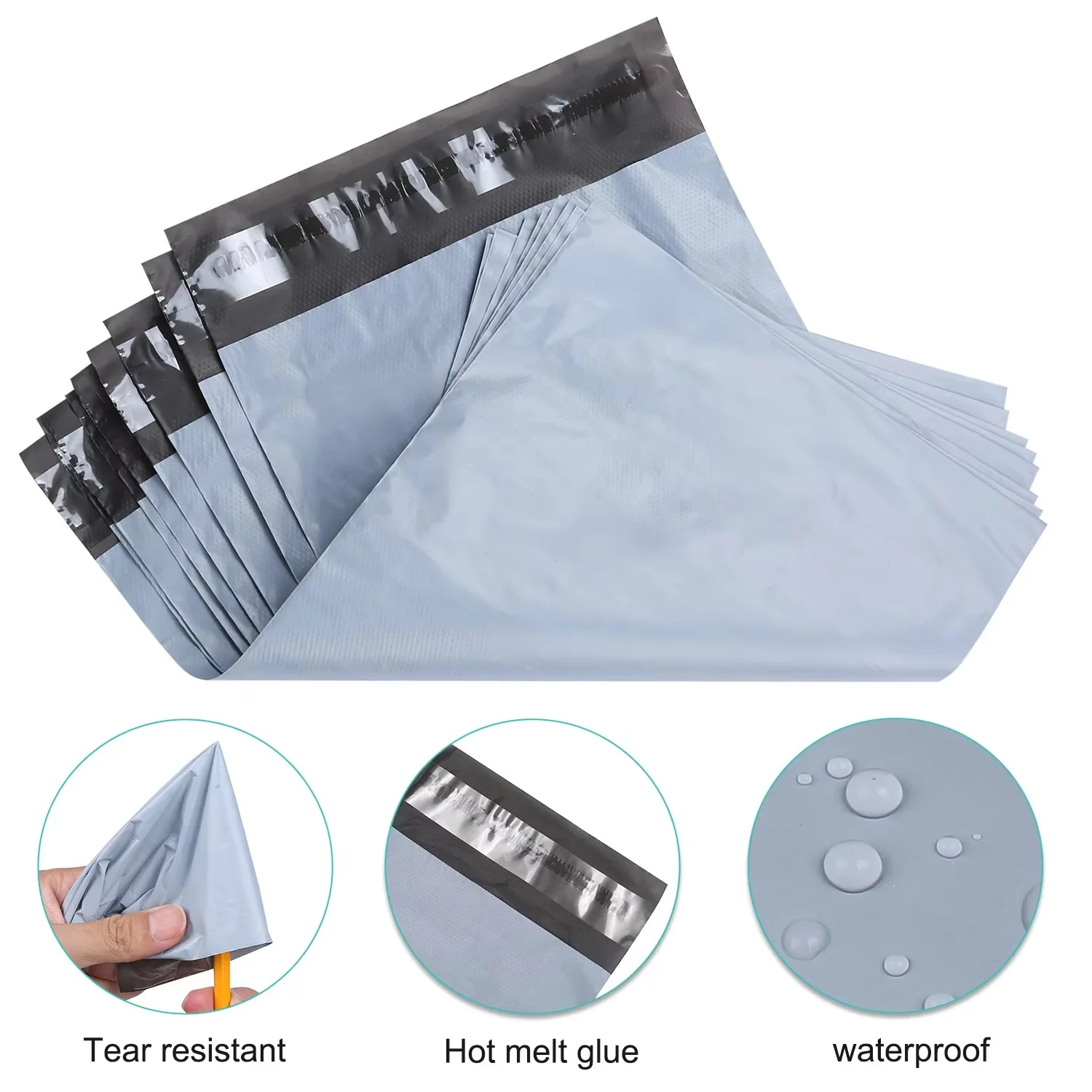 Bolsas de Correo Autoadhesivas Blancas, Sobres para Envíos, Bolsas de Plástico para Almacenamiento y Embalaje, para Entrega Exprés