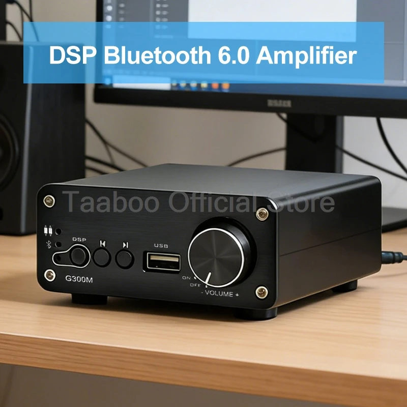 

Мини-усилитель GaN DSP Bluetooth 6.0, 300 Вт, моноканальный, класс D, с USB-воспроизведением, для автомобиля, мотоцикла, домашнего кинотеатра, аудиосистем