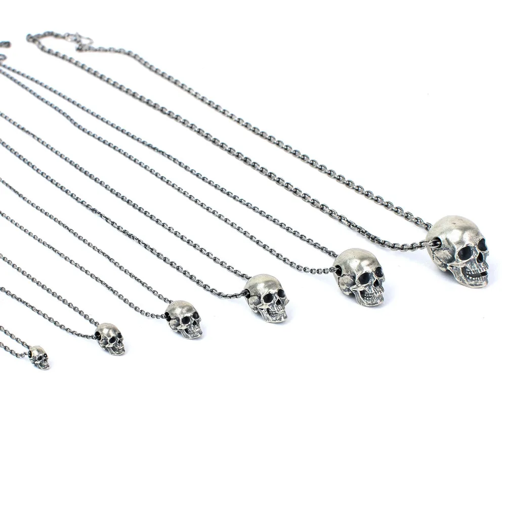 BOCAI S925 Sterling Silver Charms Pendants for Men Women New Fashion Retro-skull Punk Jewelry Wholesale