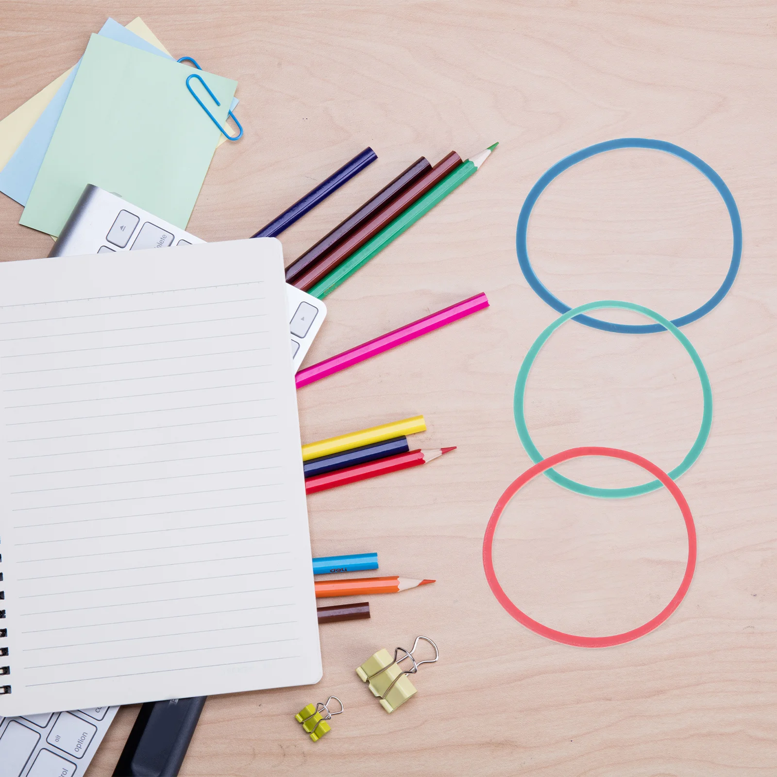 60 قطعة من الألواح الجيولوجية المطاطية الملونة للمكتب والمدرسة والمنزل تستخدم أربطة مرنة كبيرة لتنظيم الحرف اليدوية #5