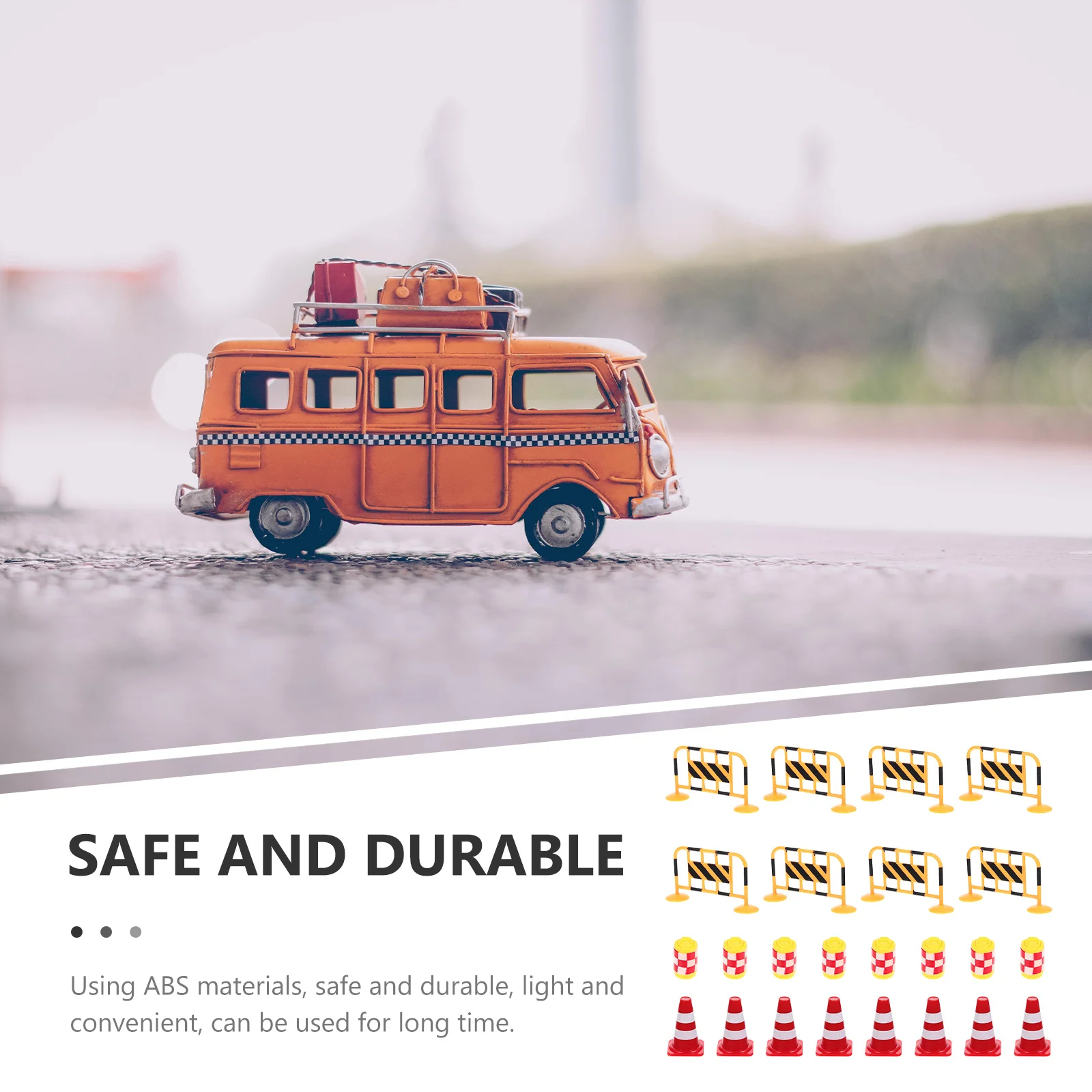 24 pièces panneaux de signalisation Kits éducatifs pour les enfants apprentissage précoce sécurité routière Mini cônes et Barricades Simulation de la circulation