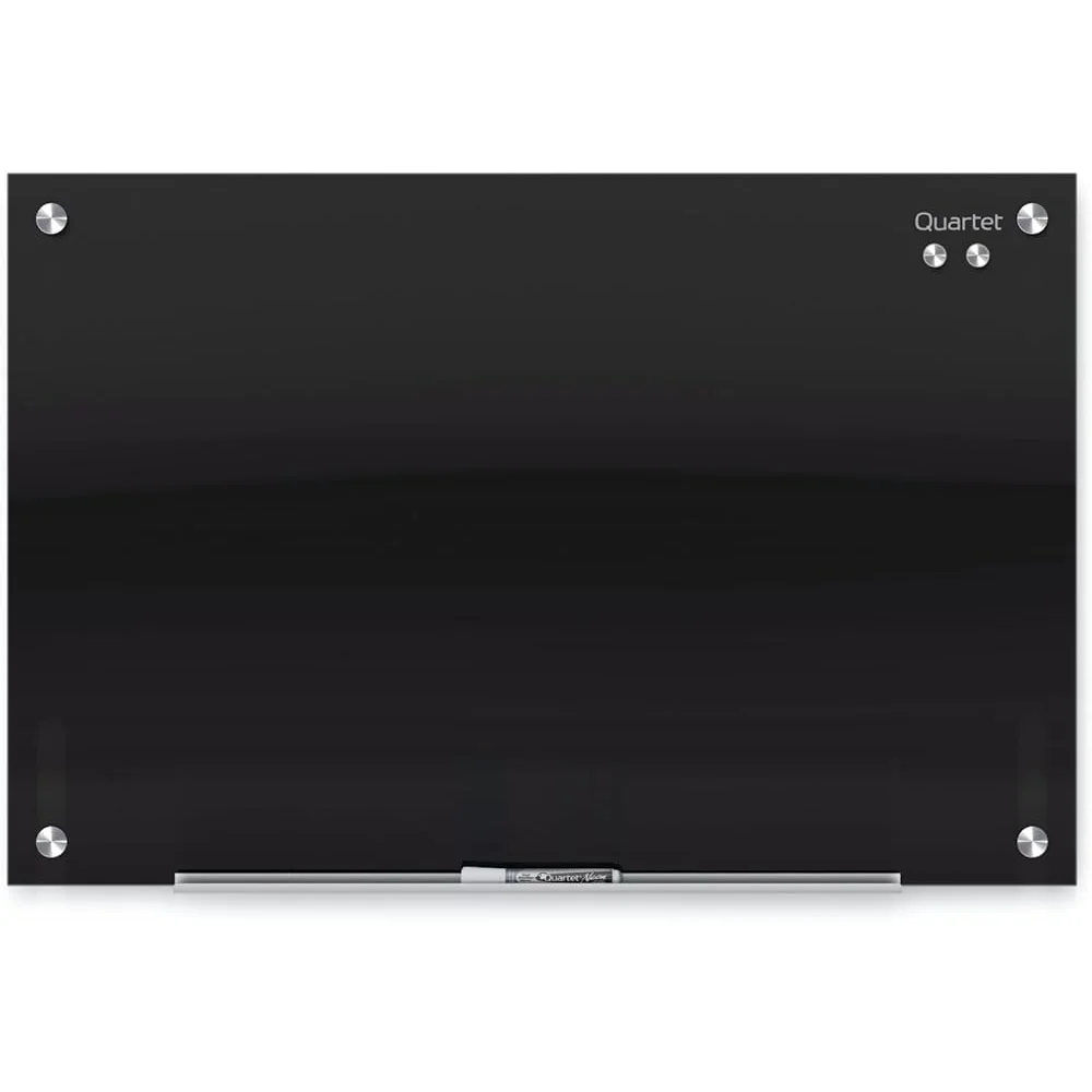 Magnetic Dry Erase Glass Whiteboard Office Meeting Board Frameless Design High Power Magnets Accessory Tray Included