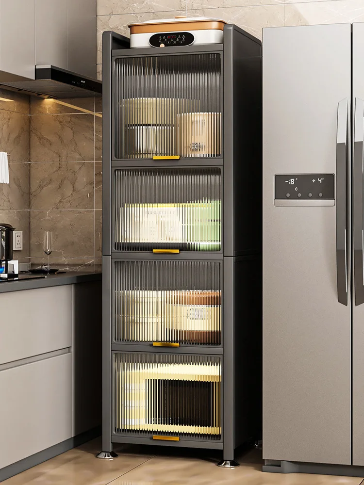 Kitchen shelves, sandwich models, floor-to-ceiling, multi-layer storage cabinets, multi-functional storage cabinets, micro