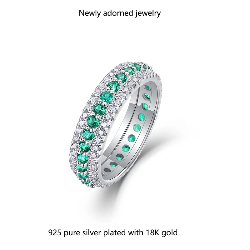 

Cross-border bestseller S925 sterling silver emerald moissanite ring, featuring luxurious and fashionable design, suitable for b