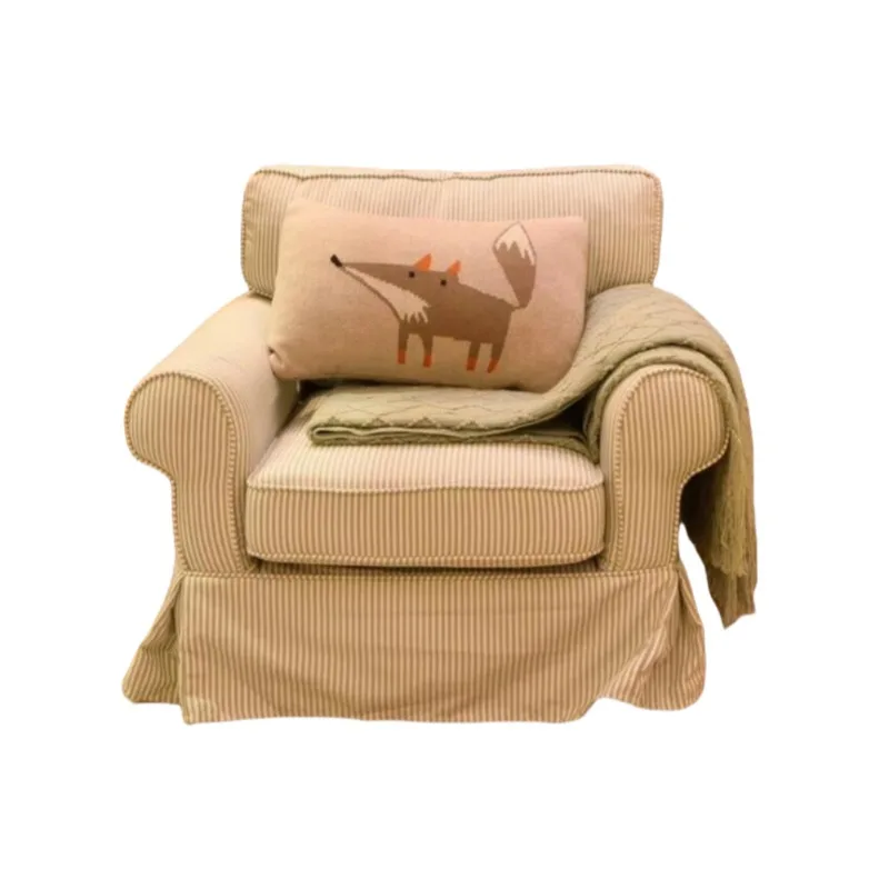 American retro fully dismantled and washed fabric sofa, small apartment living room bedroom double small sofa