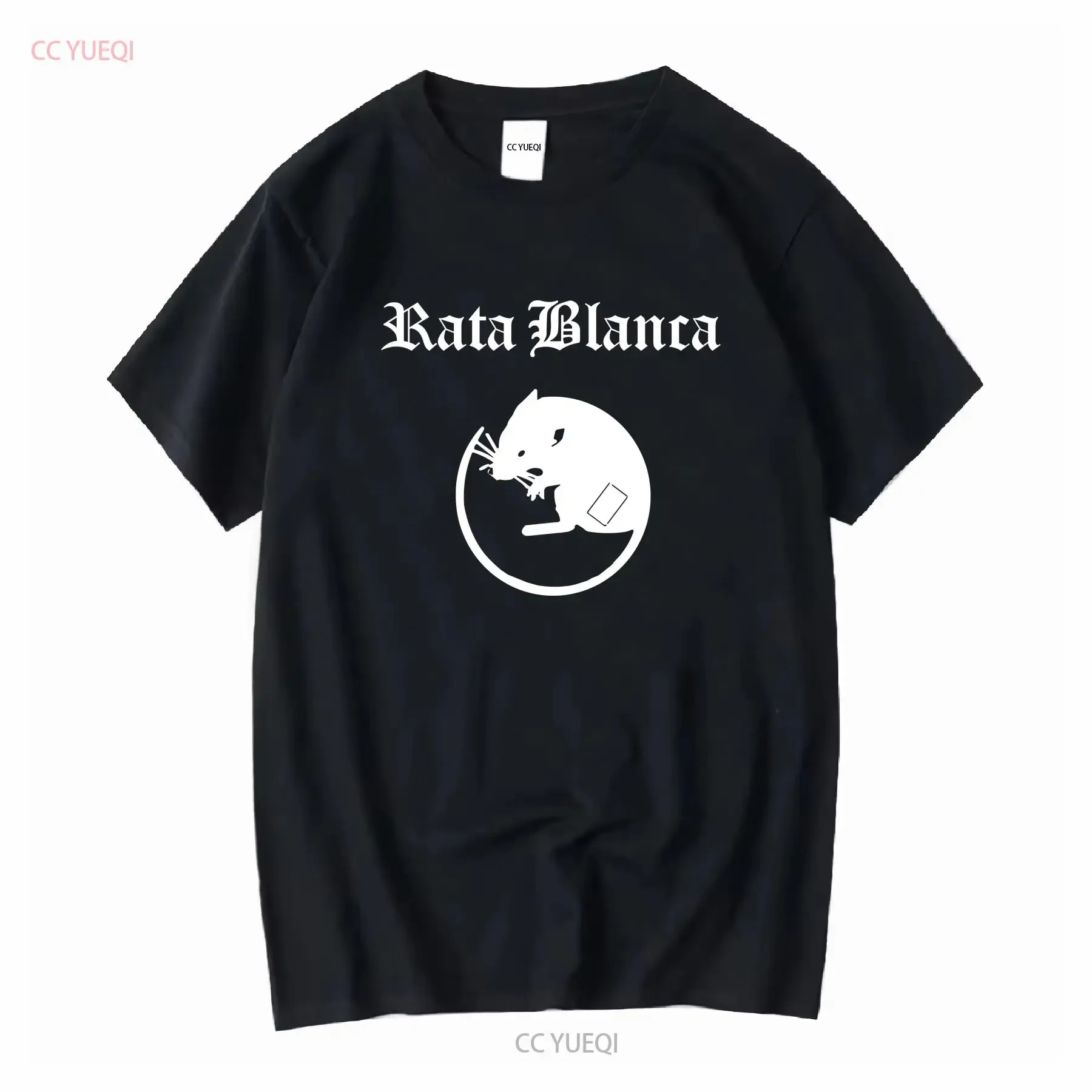 RATA BLANCA LA LEYENDA DEL HADA PLAYERA NEGRA CAMISETA NEGRA ROCK ARGENTINA vintage lavado estirado elegante cómodo