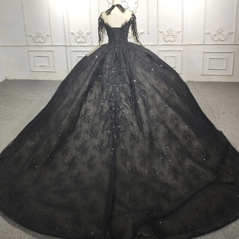 

Quinceanera Dresses Ball Gown Flower Vestidos De 15 Años Black High Neck Beading Evening Party Dress 2024 Bar Mitzvah